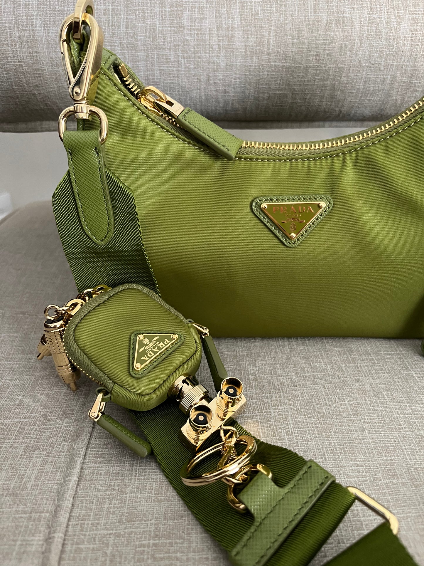Prada multipochette verde muschio
