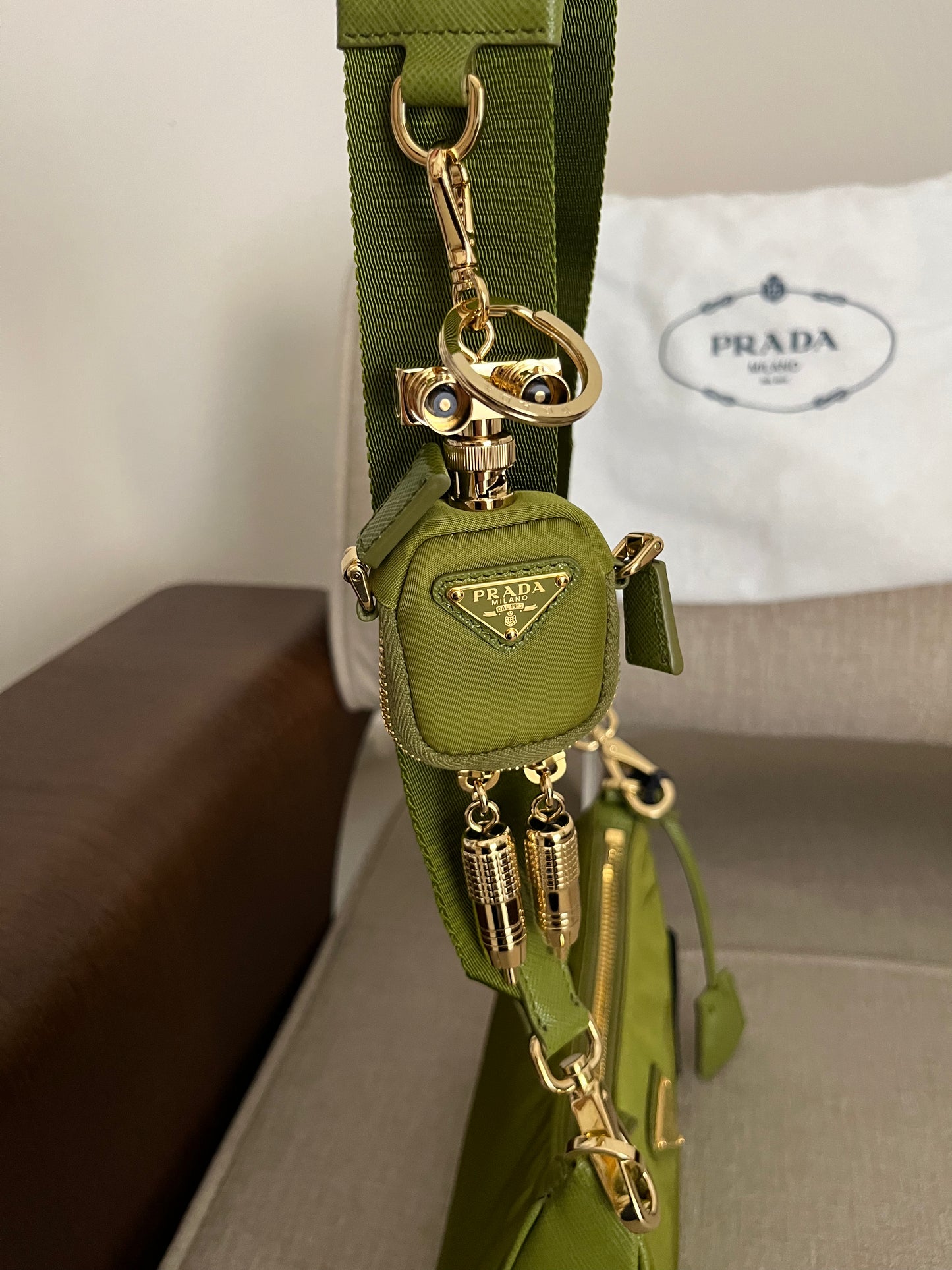 Prada multipochette verde muschio