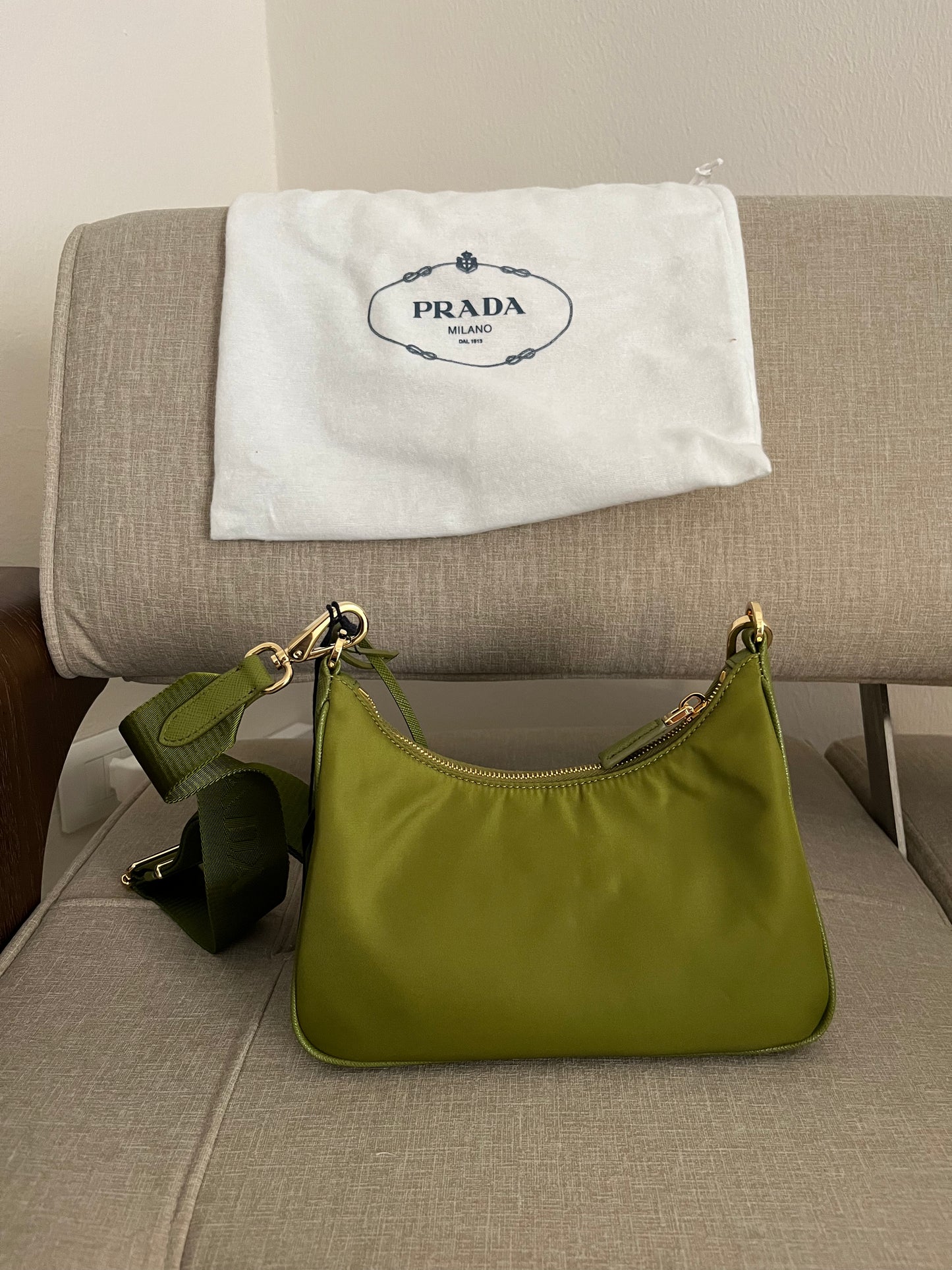 Prada multipochette verde muschio