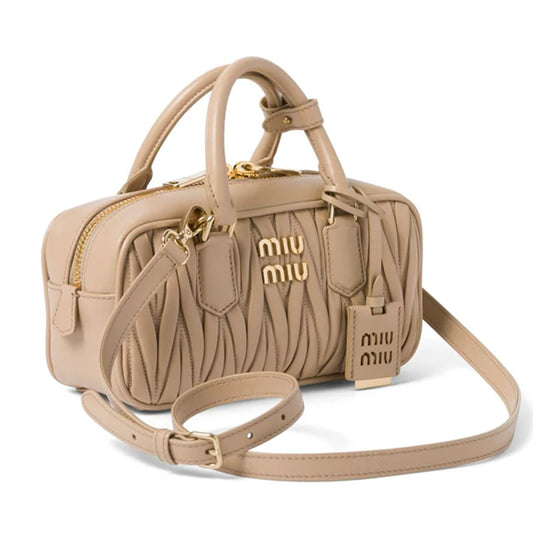 Miu Miu Arcadie in Nappa Matelassé Beige