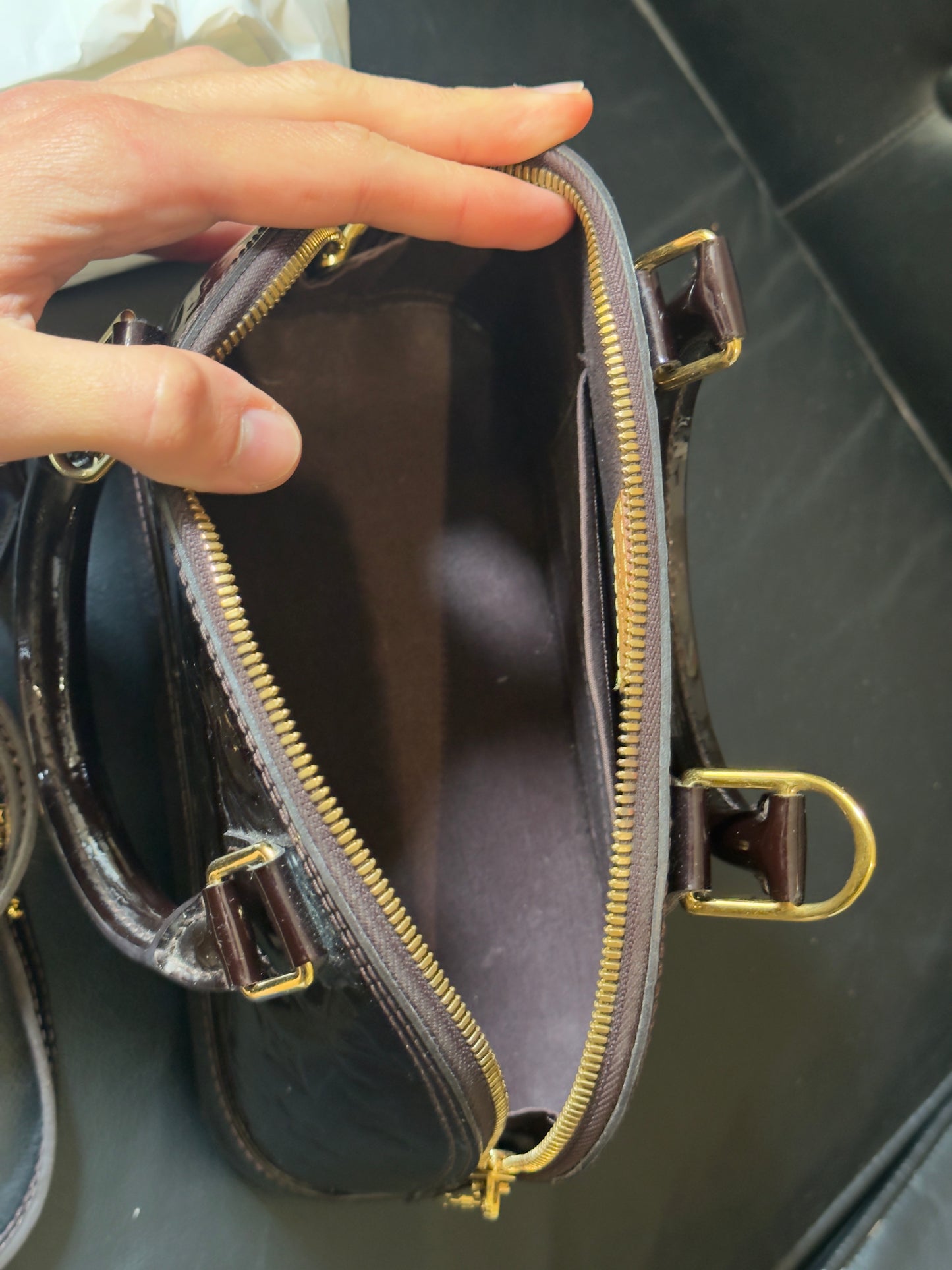 Louis Vuitton Borsa Alma BB in vernice Bordeaux