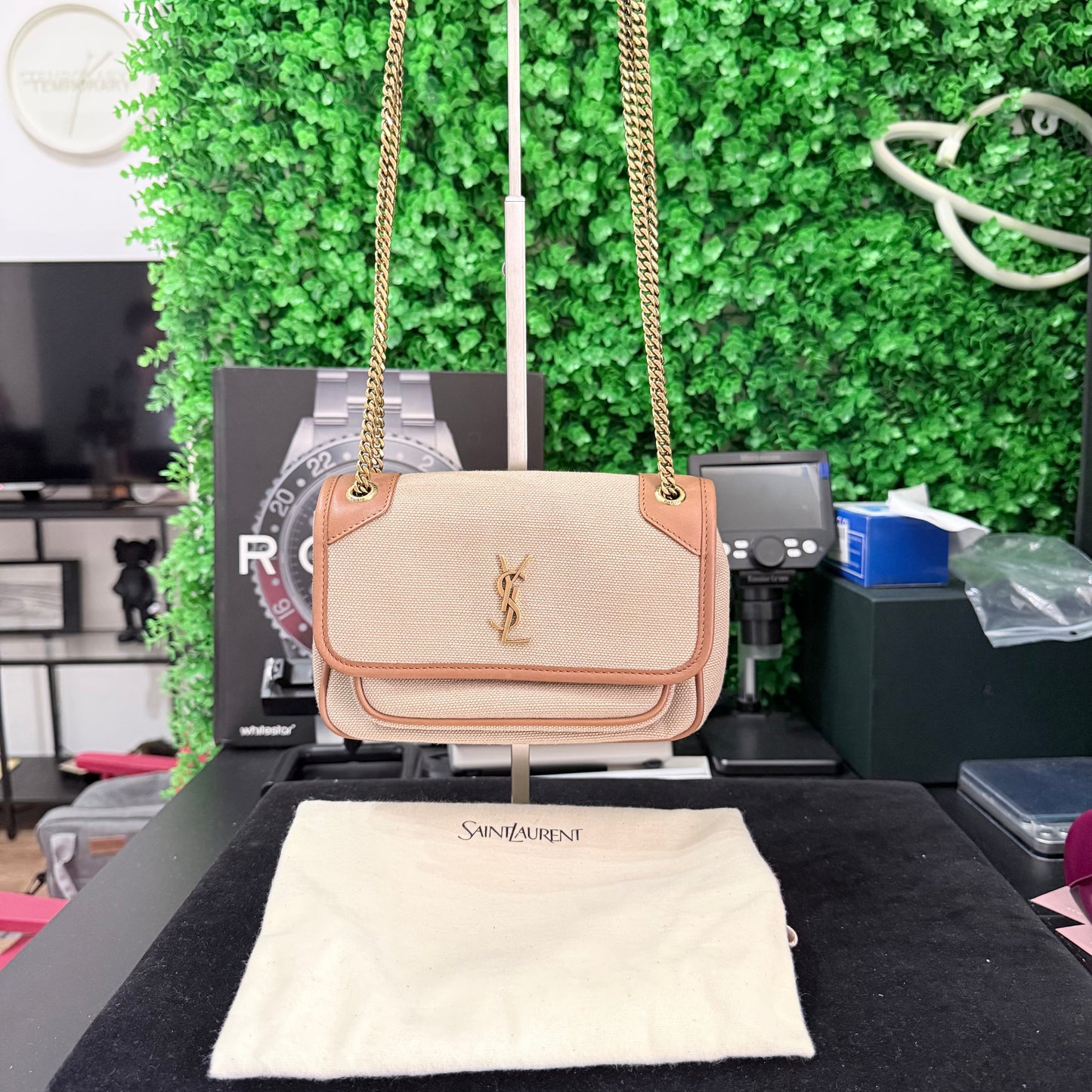Saint Laurent Niki beige e cuoio