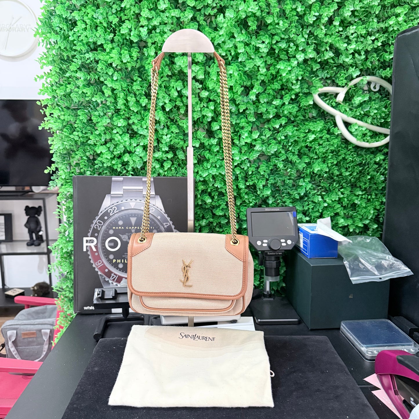 Saint Laurent Niki beige e cuoio