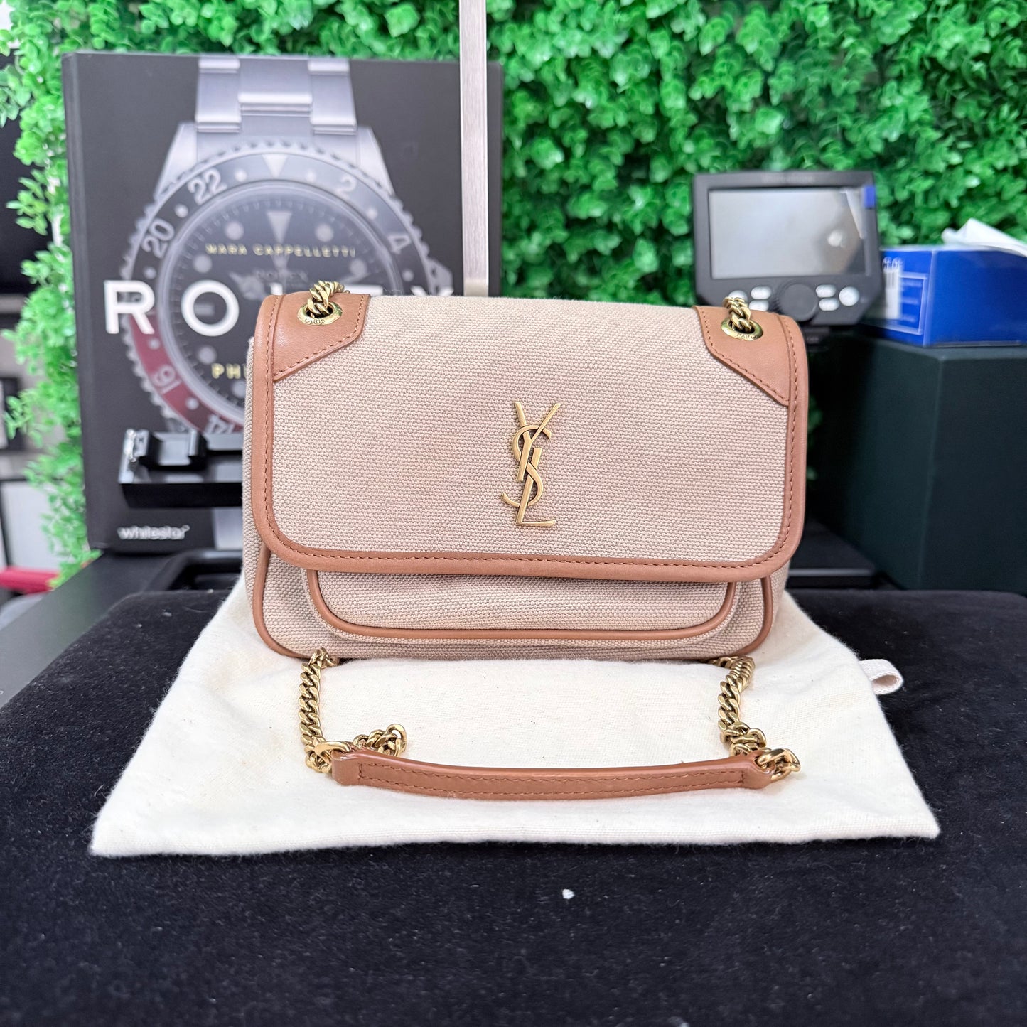 Saint Laurent Niki beige e cuoio