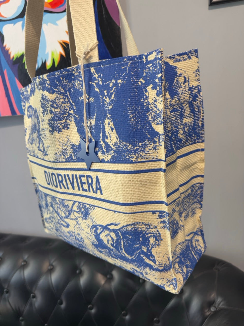 Dior Borsa Tote Dioriviera in paglia