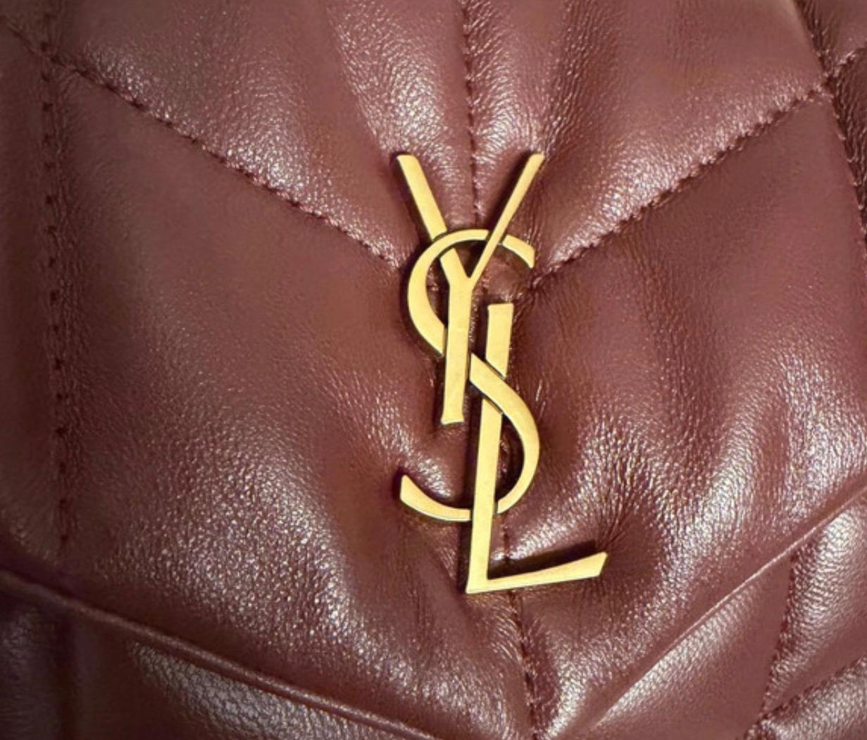 Saint Laurent Borsa Puffer Toy in Pelle Dark Ruby