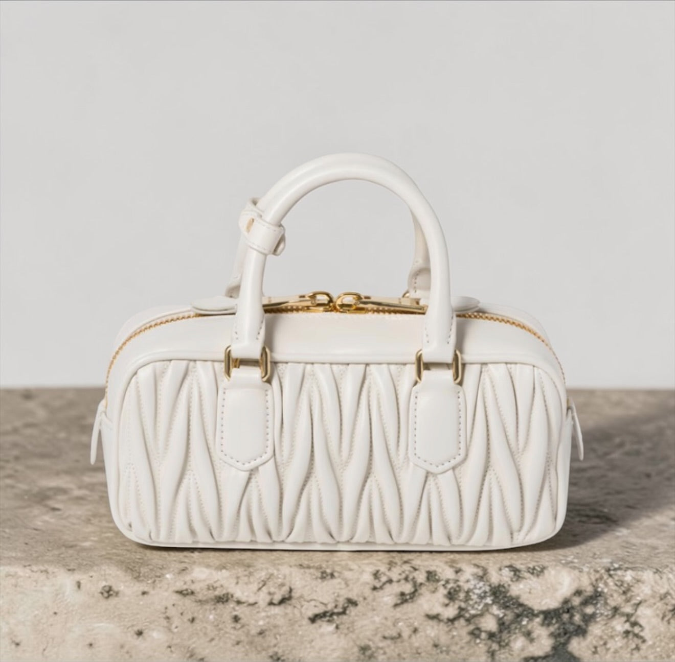 Miu Miu Arcadie in Nappa Matelassé Bianca