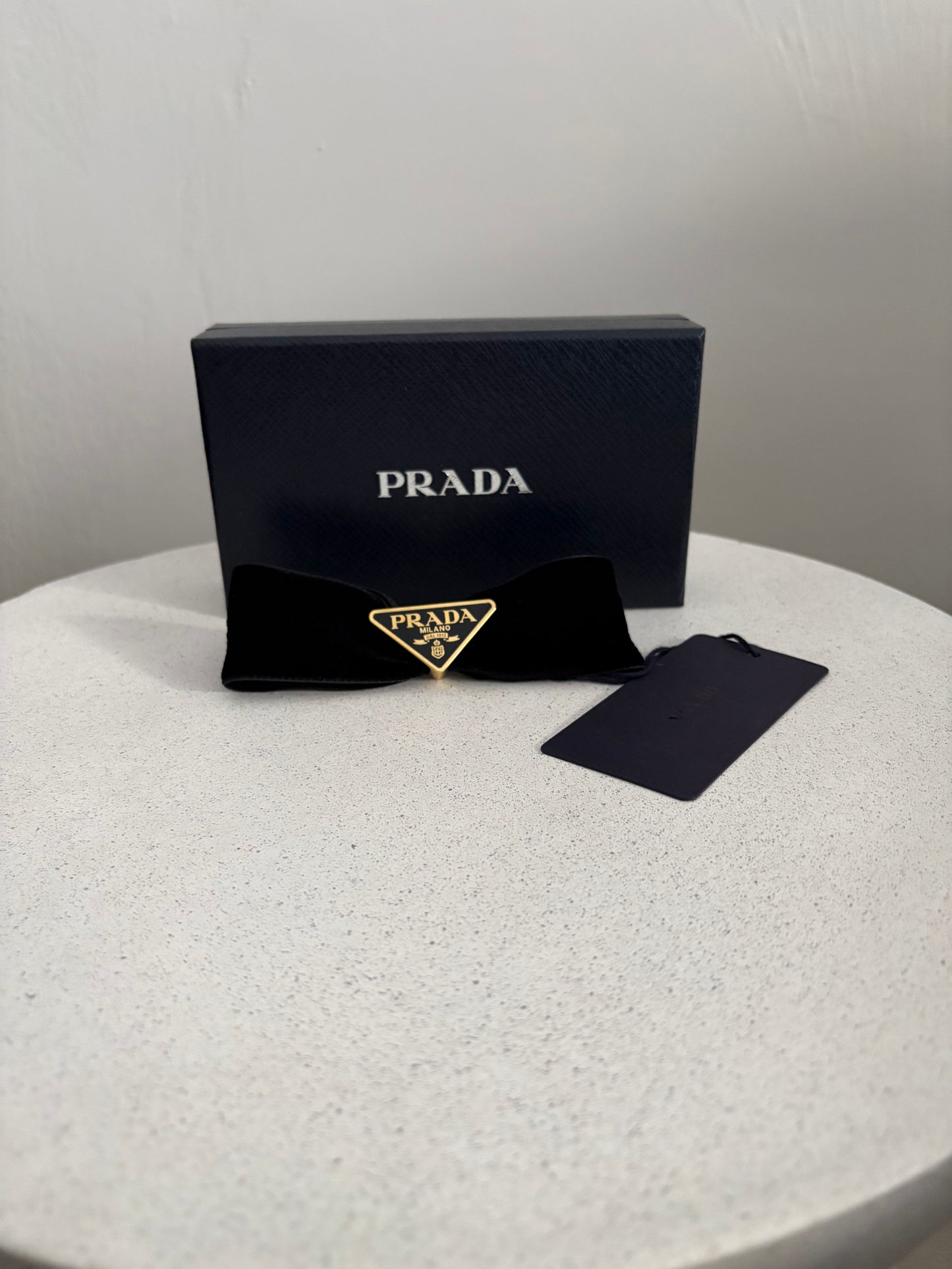 Prada fermaglio per capelli fiocco in velluto