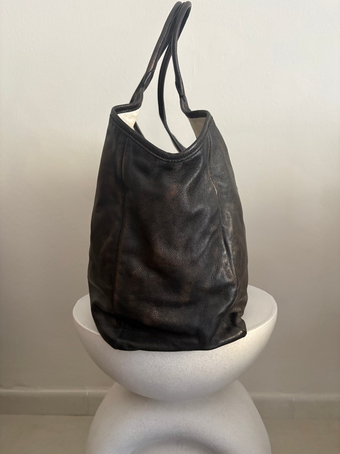 Miu Miu Tote Ivy in pelle marrone