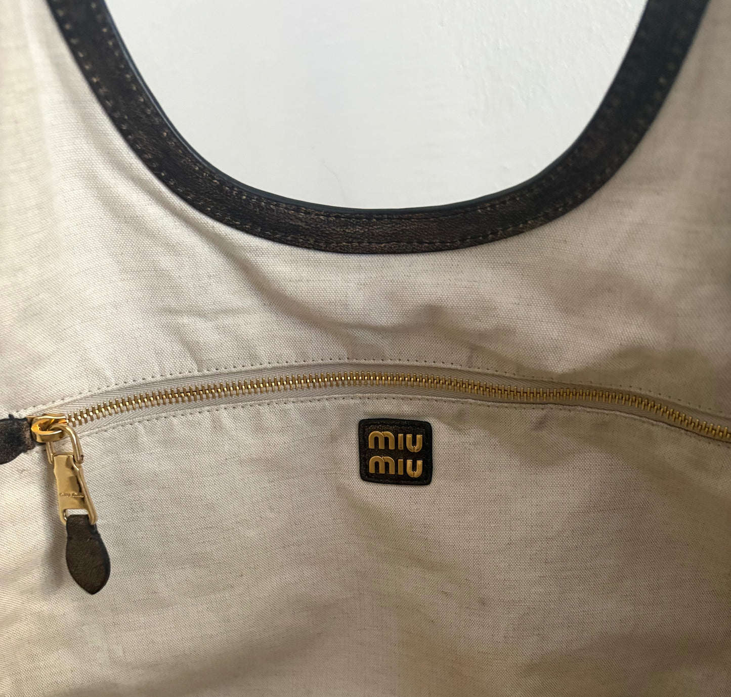 Miu Miu Tote Ivy in pelle marrone