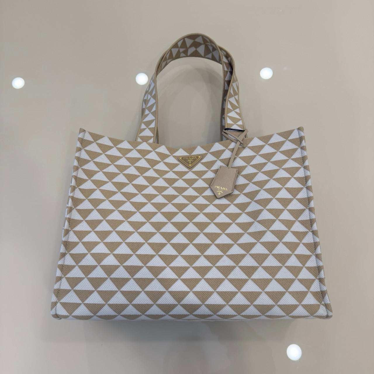 Prada Tote Symbole Large Beige e Bianca