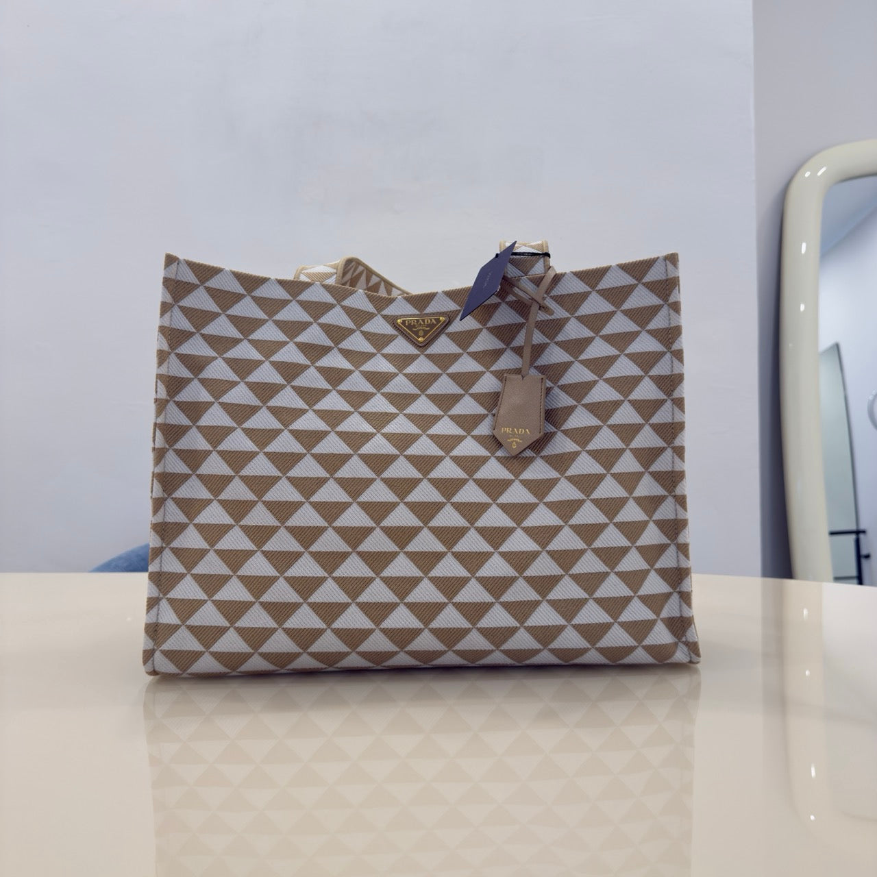 Prada Tote Symbole Large Beige e Bianca