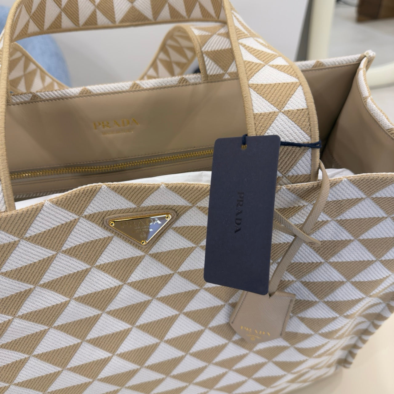 Prada Tote Symbole Large Beige e Bianca