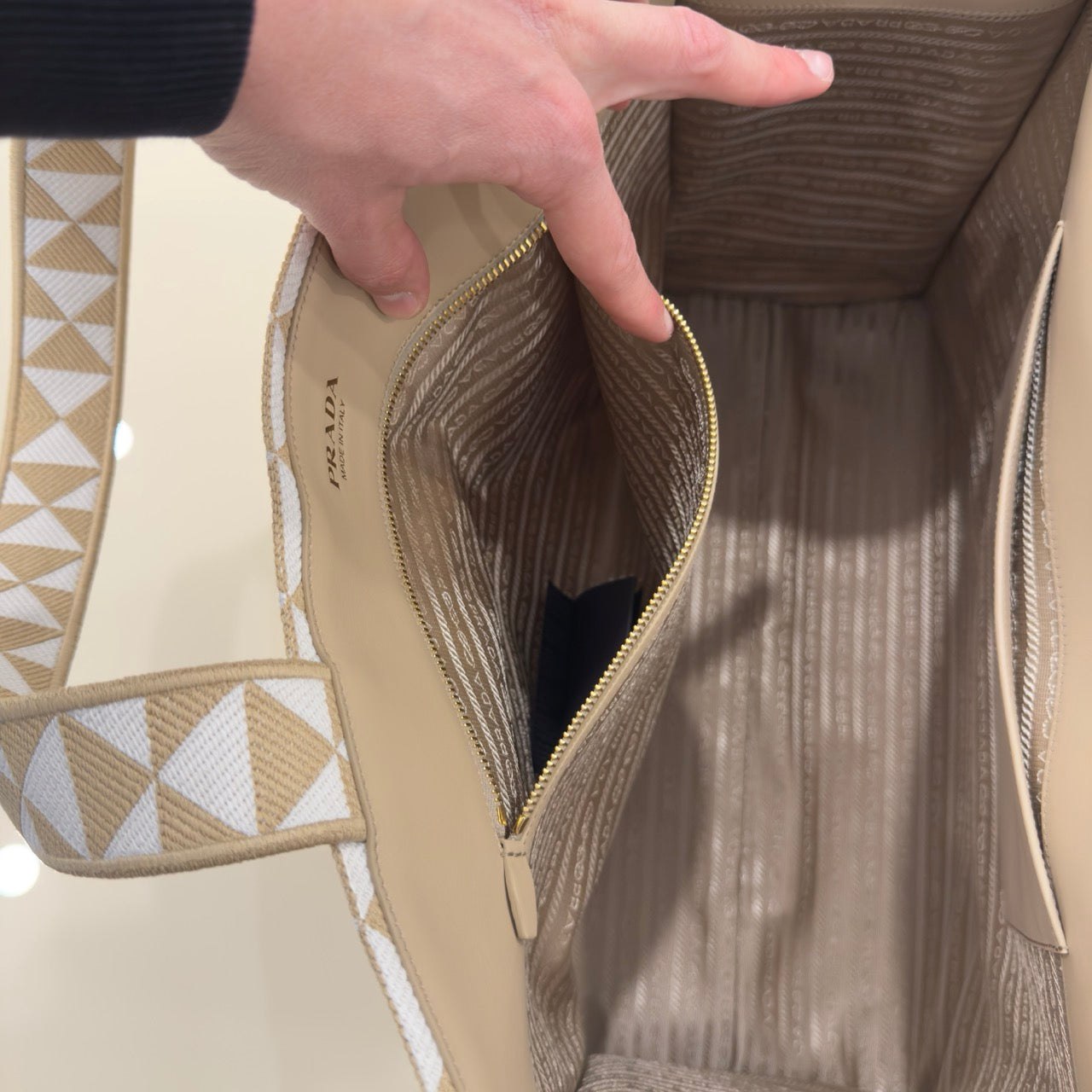 Prada Tote Symbole Large Beige e Bianca