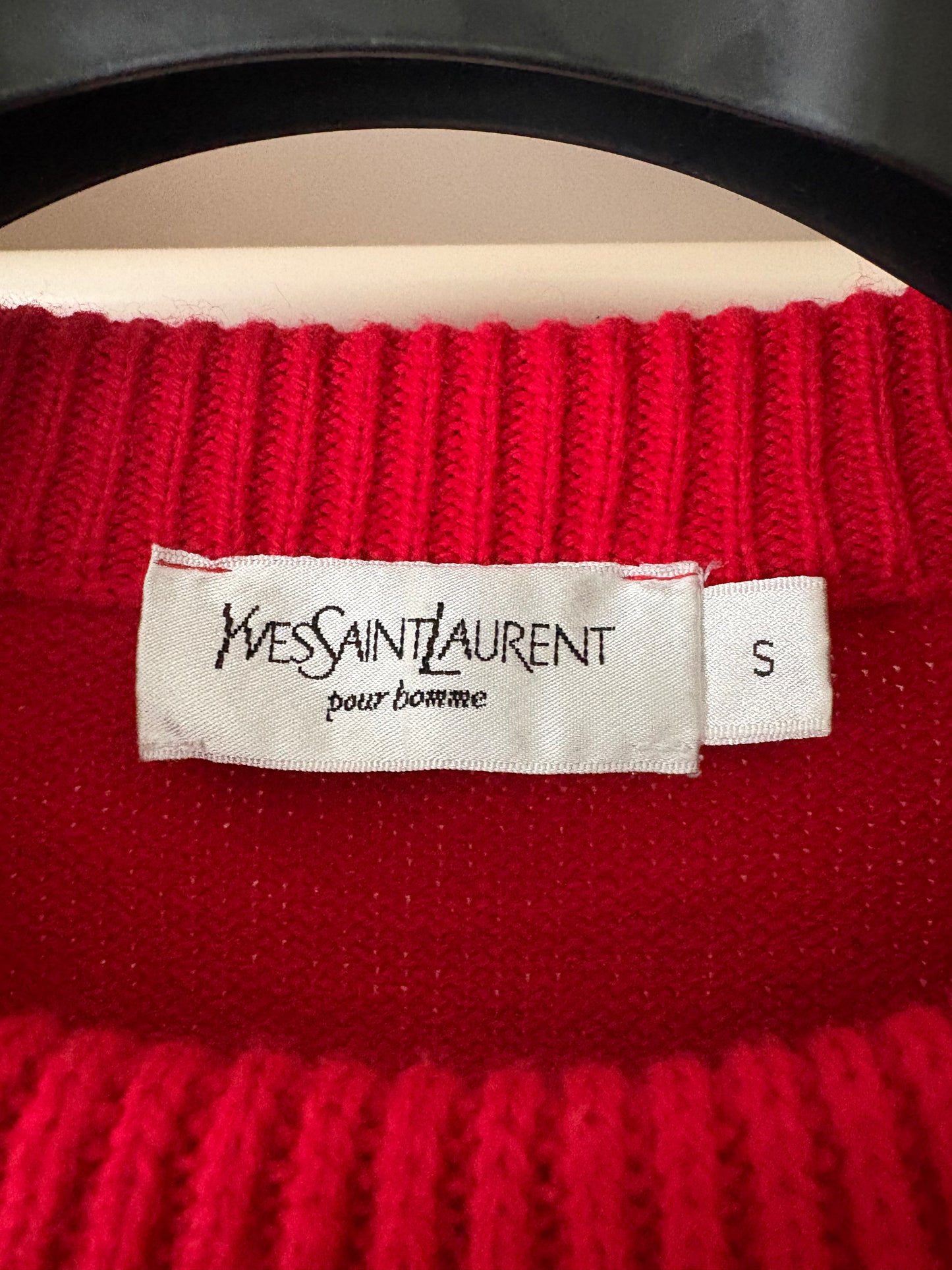 YVES SAINT LAURENT MAGLIONE ROSSO LOGO MULTICOLOR