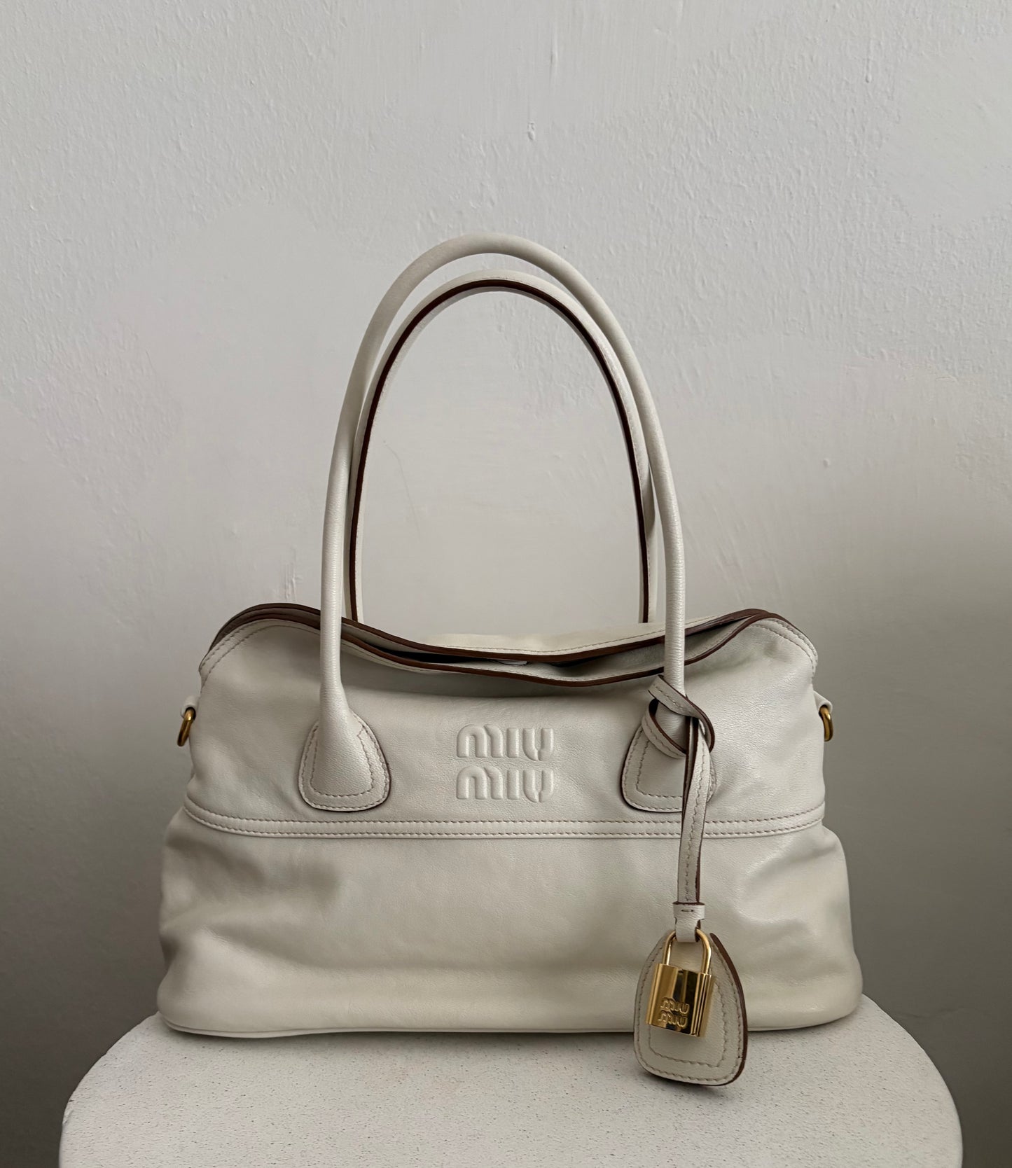 Miu Miu borsa vivant bianca in pelle