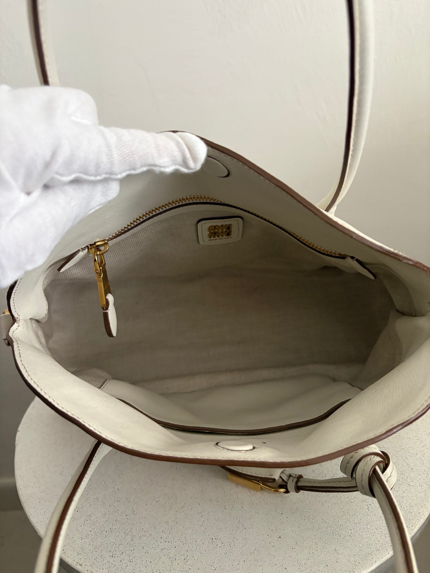 Miu Miu borsa vivant bianca in pelle