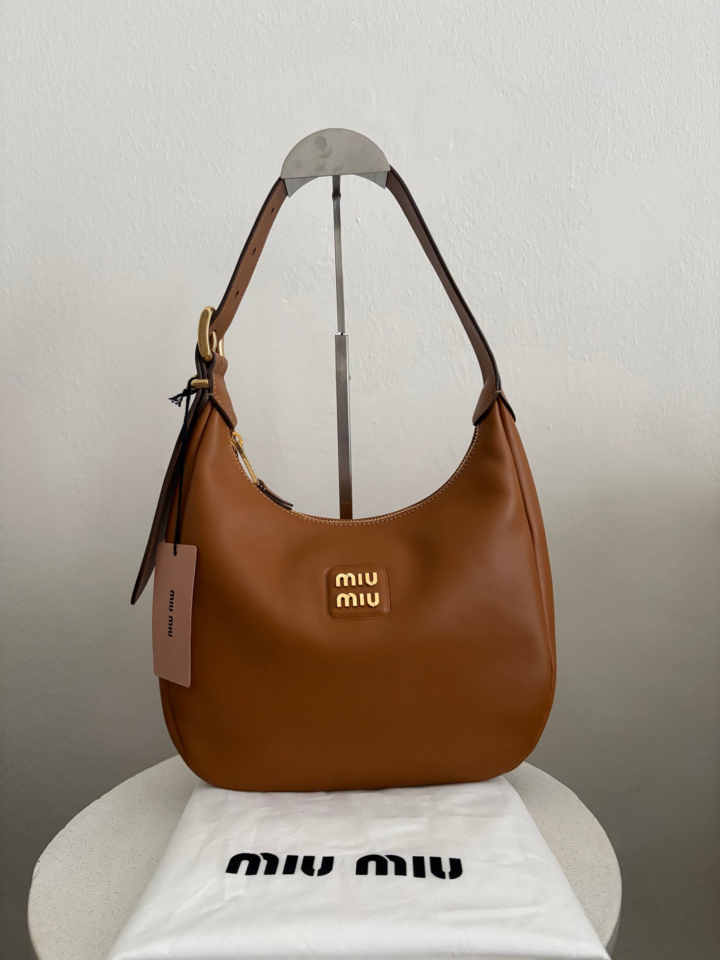Miu Miu borsa Hobo pelle marrone