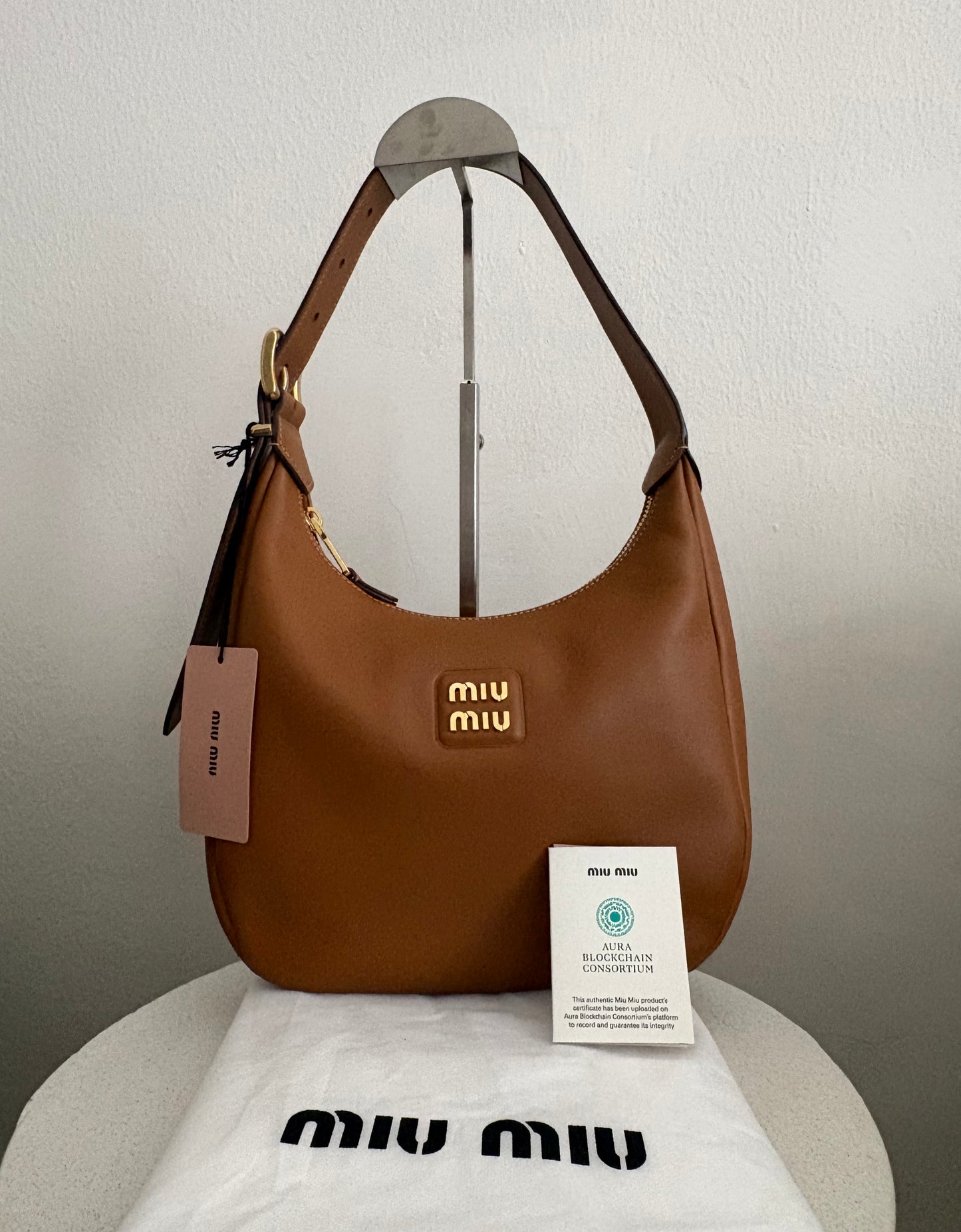 Miu Miu borsa Hobo pelle marrone