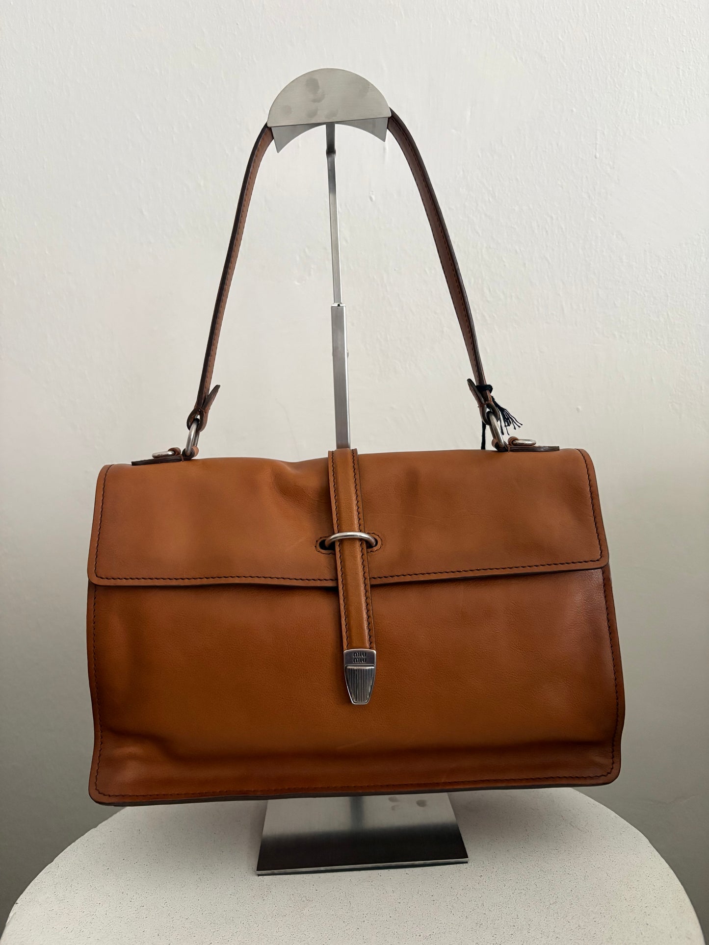 Miu Miu borsa a spalla in pelle cuoio