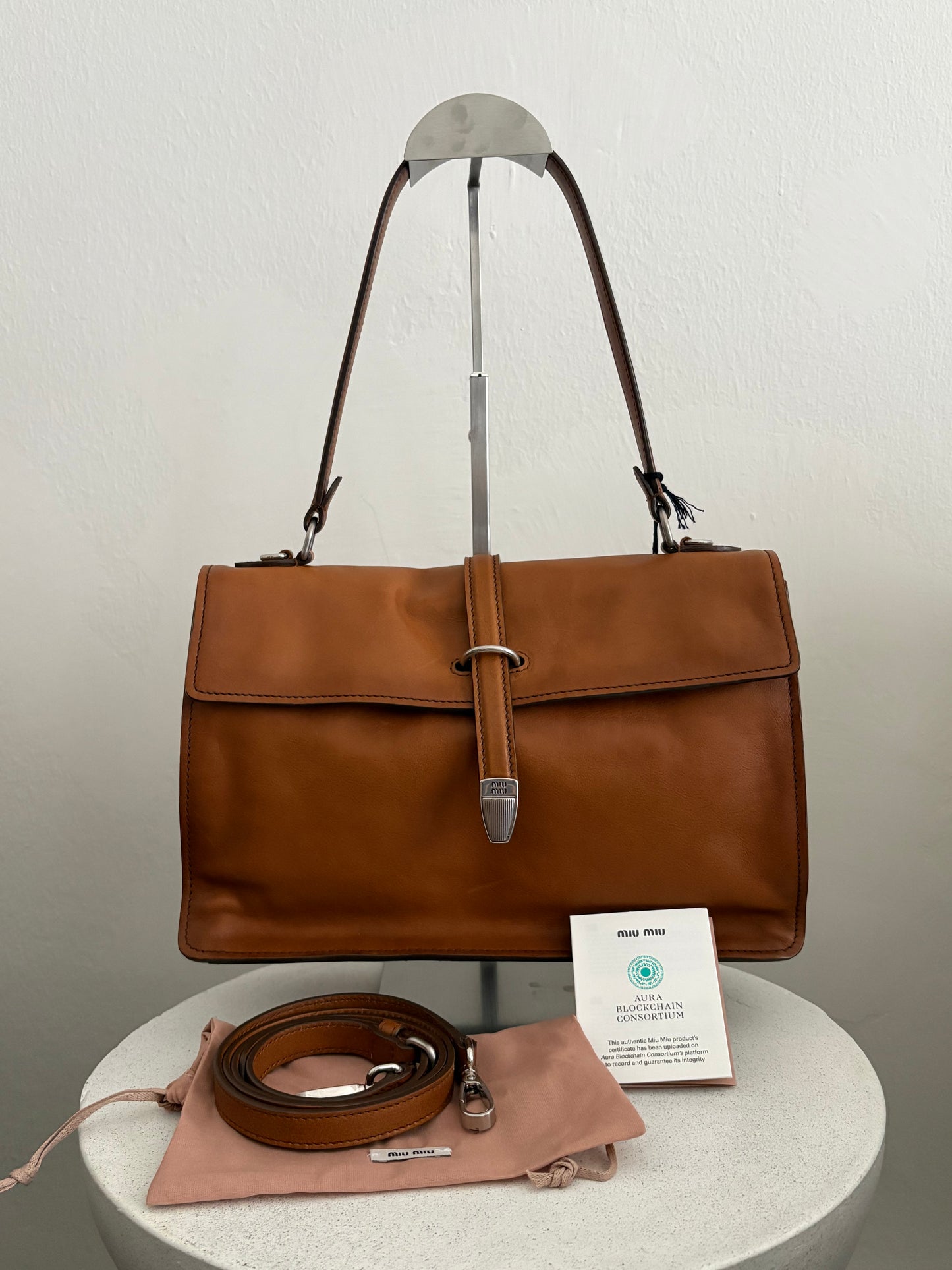 Miu Miu borsa a spalla in pelle cuoio