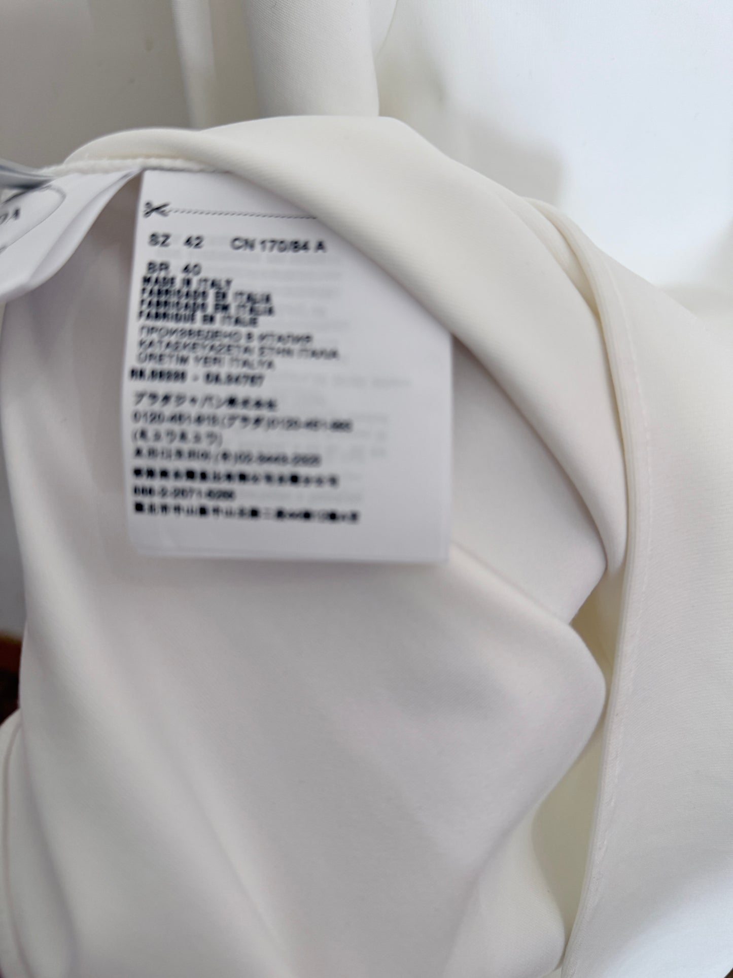 Prada Jersey a Collo Alto con Zip - Bianco