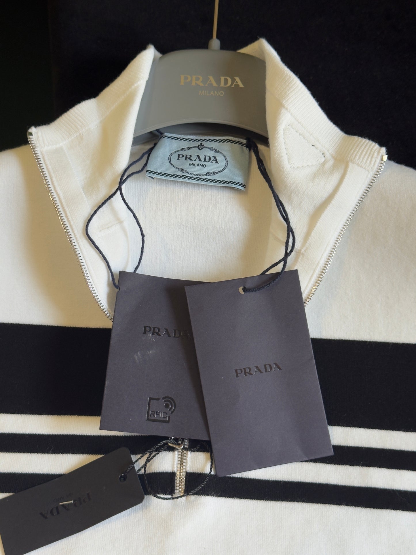 Prada Jersey Crop Top – White&amp;Black 