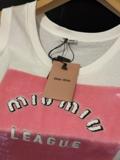 Miu Miu “League” tank top with sequins