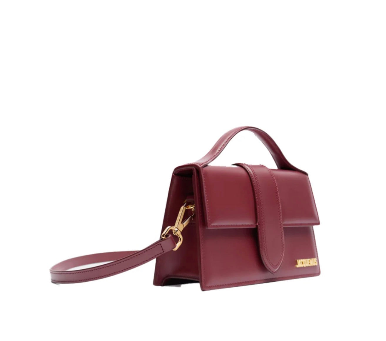 Jacquemus Le Grand Bambino - Burgundy con logo in oro