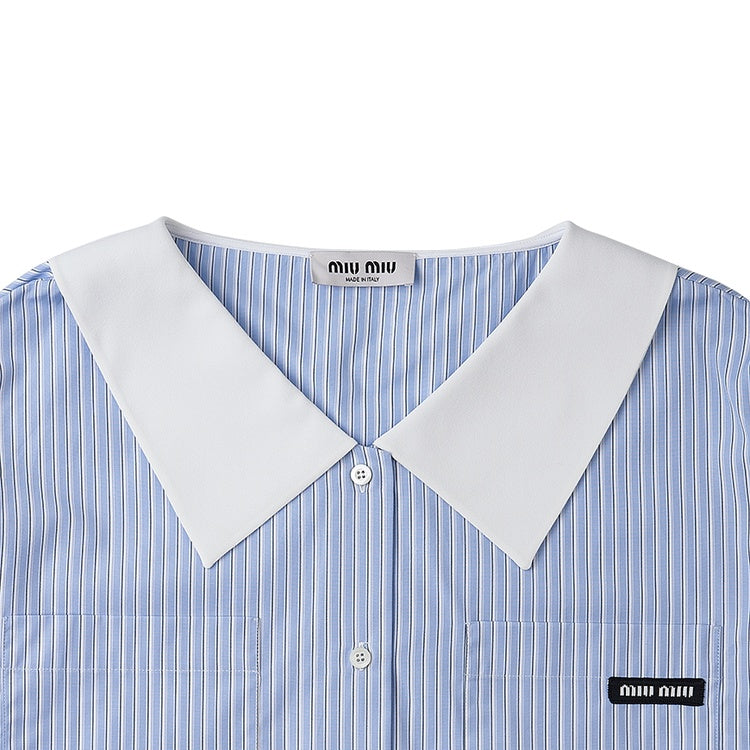 Miu Miu Camicia a Righe Celeste e Bianca