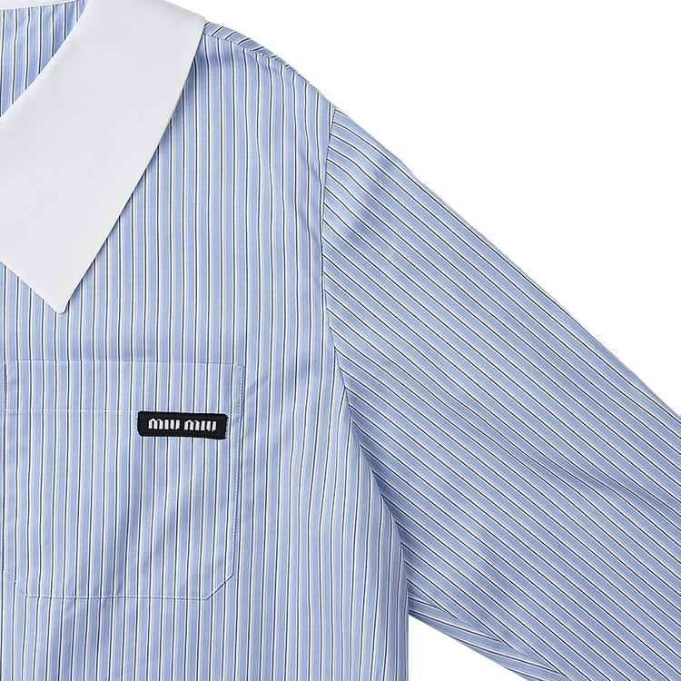Miu Miu Camicia a Righe Celeste e Bianca
