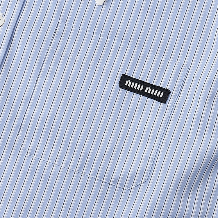 Miu Miu Camicia a Righe Celeste e Bianca