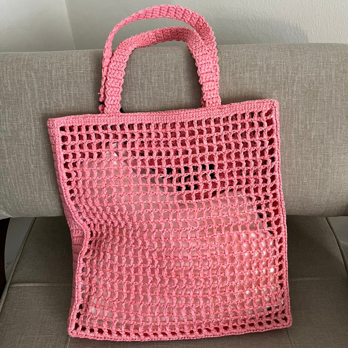 Prada, tote bag in rafia