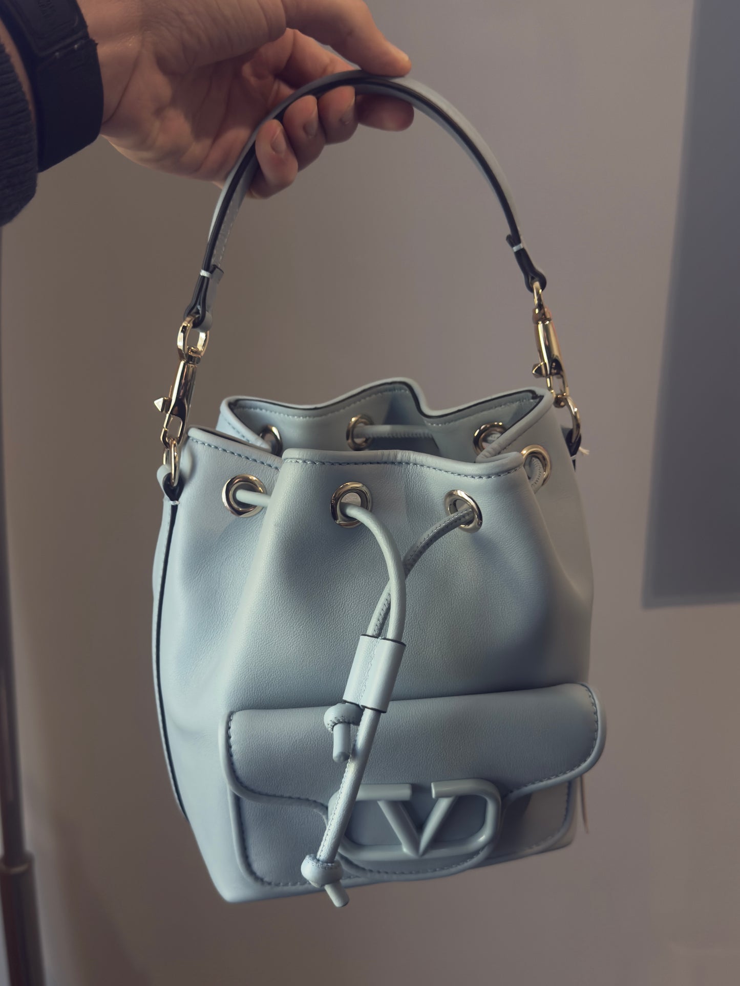 Valentino Light Blue Bucket Bag