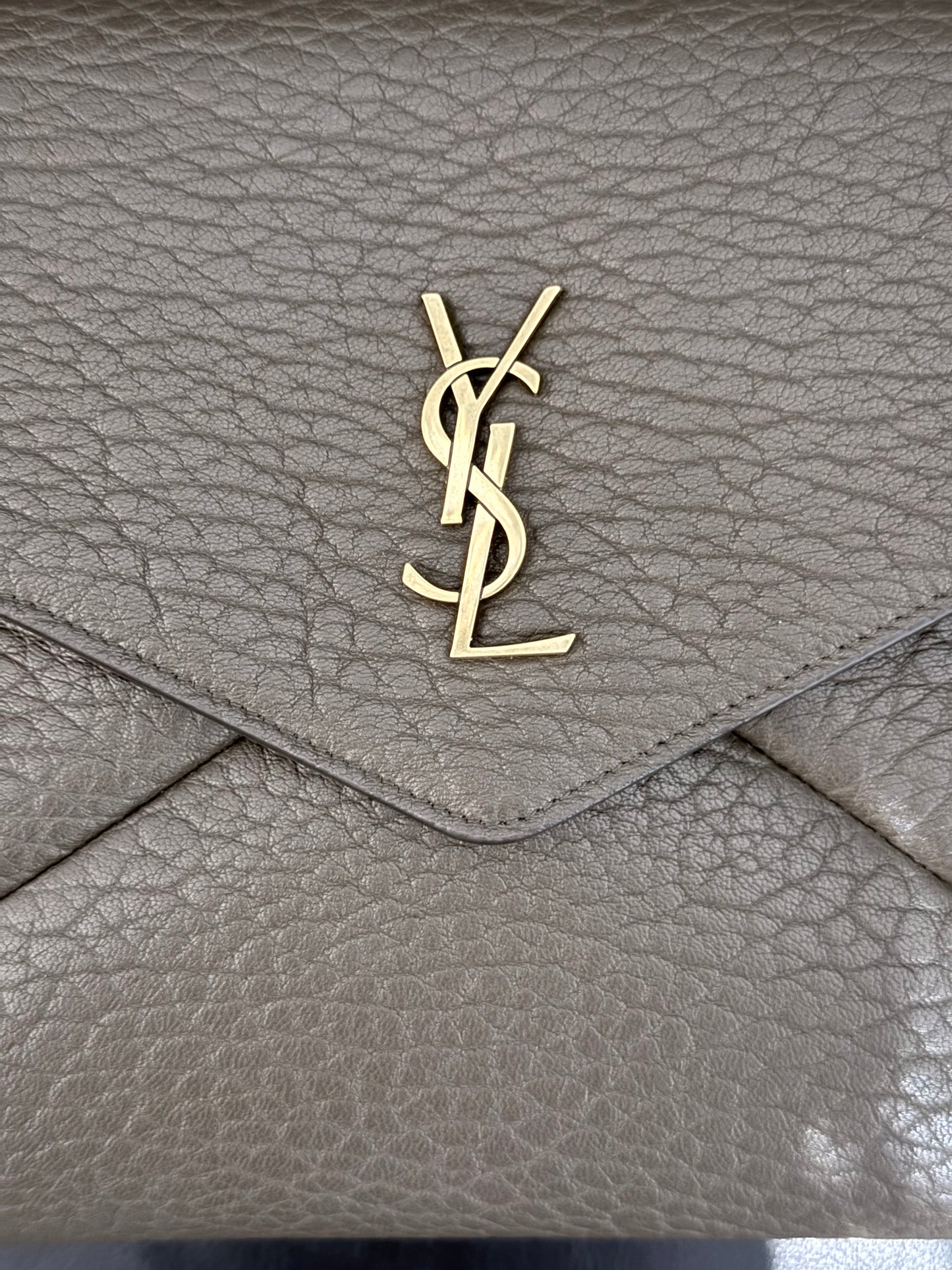 Saint Laurent Envelope Cassandre Pouch color muschio