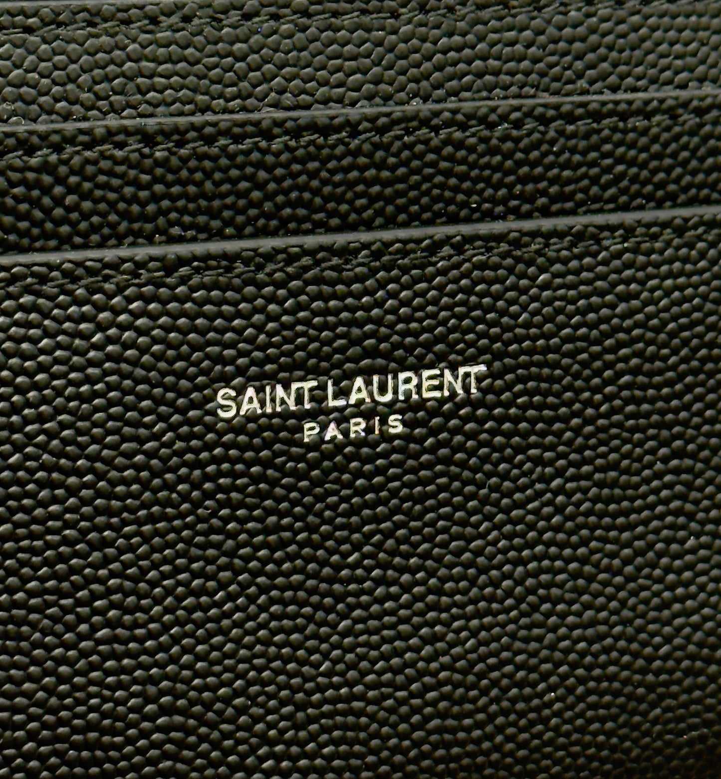 Saint Laurent Portacarte con logo argentato