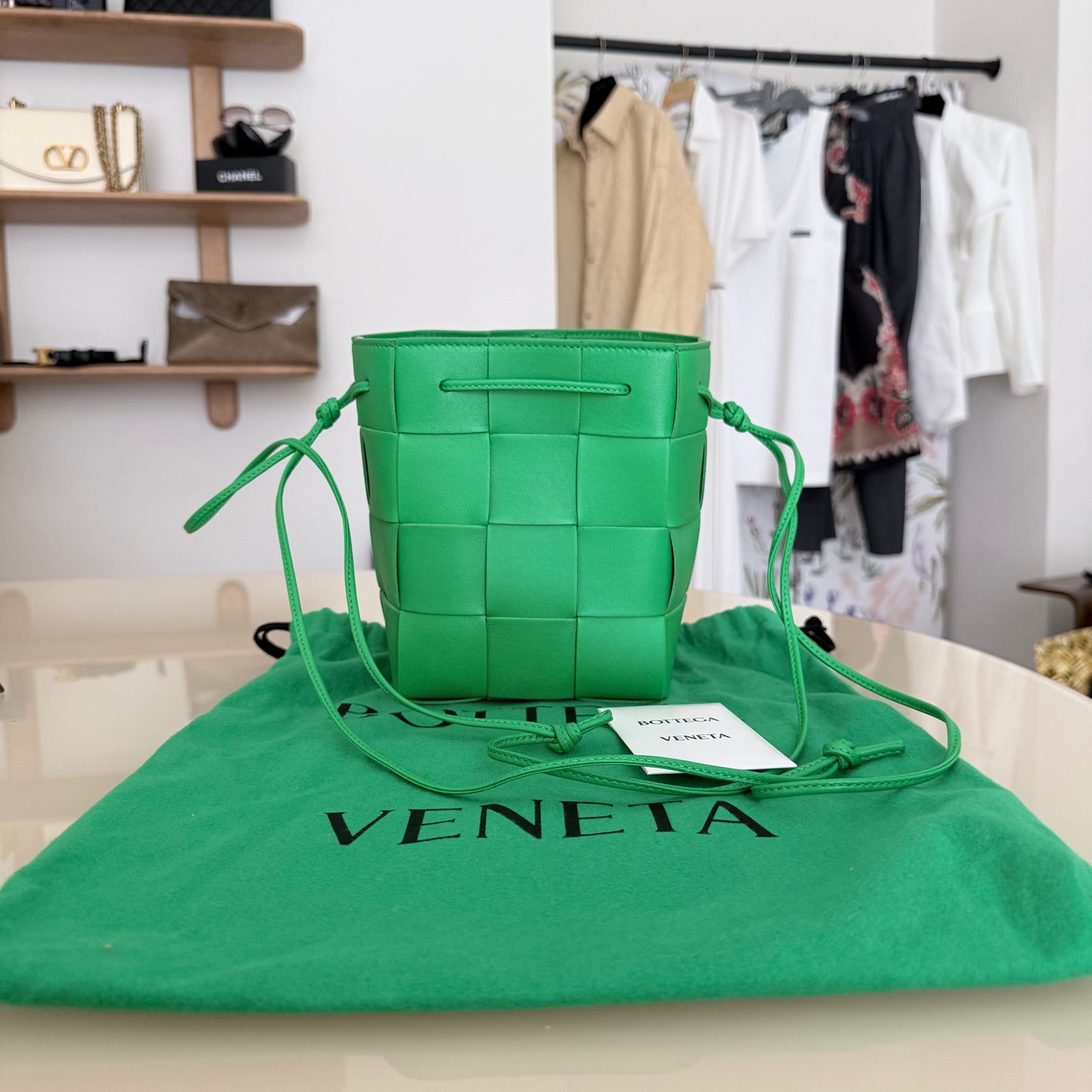 Bottega Veneta Cassette Bucket Bag Verde