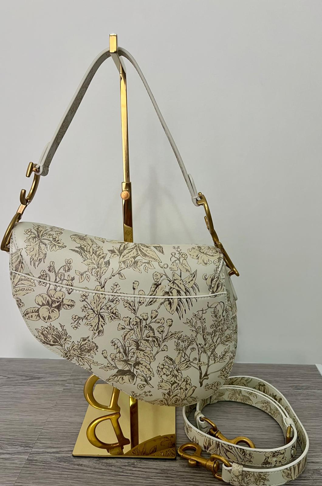 Dior Borsa a Tracolla Saddle con motivo fiori