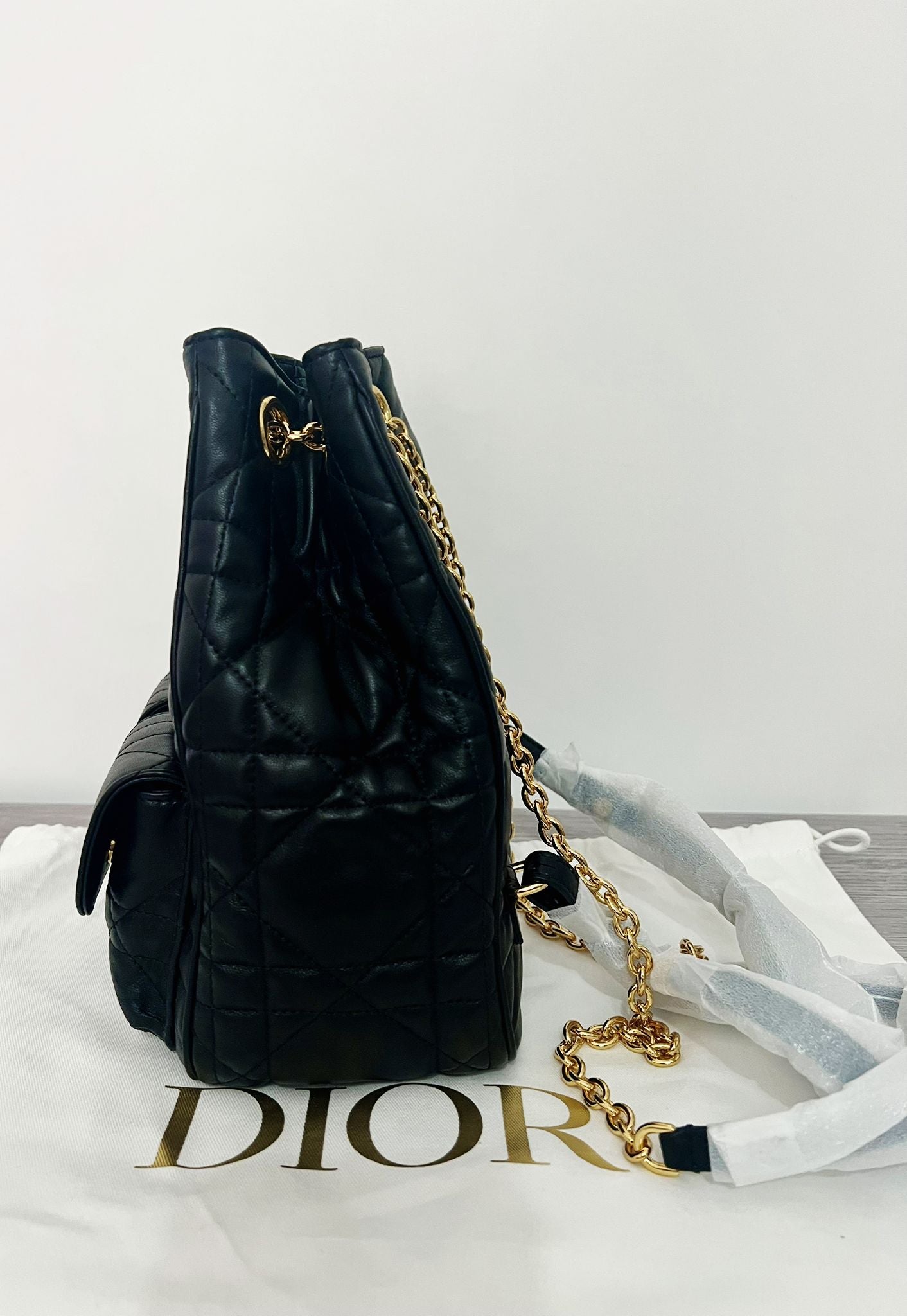 Dior Medium Caro Multicarry Backpack with Chain