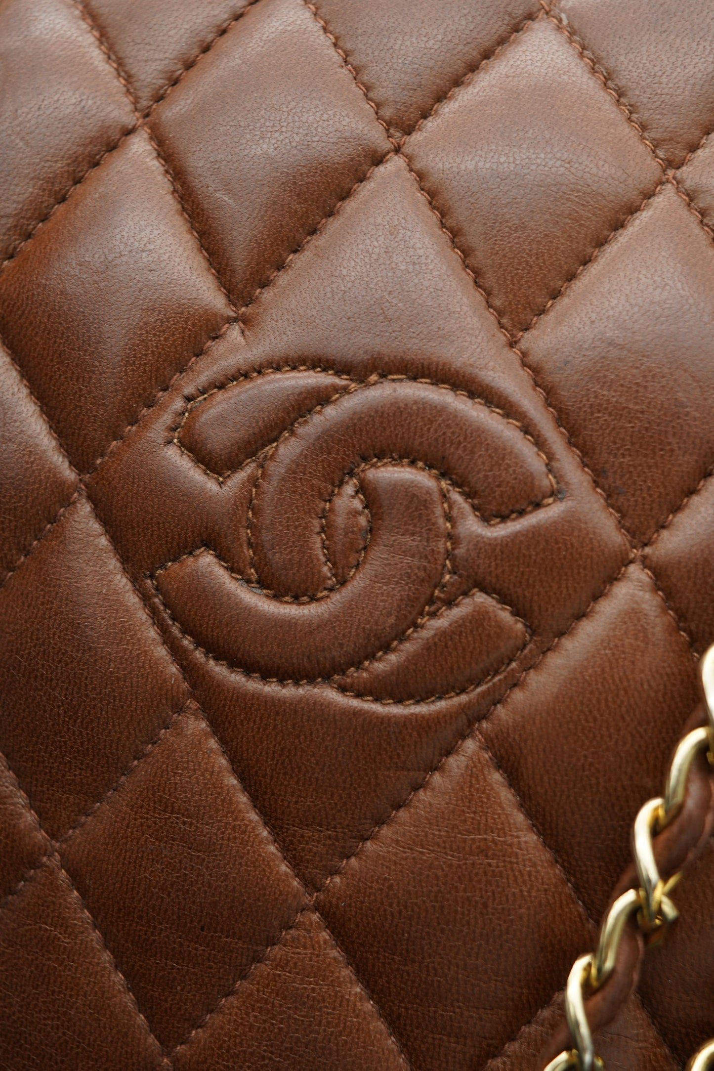Chanel Jumbo Seltene 1990 Brown