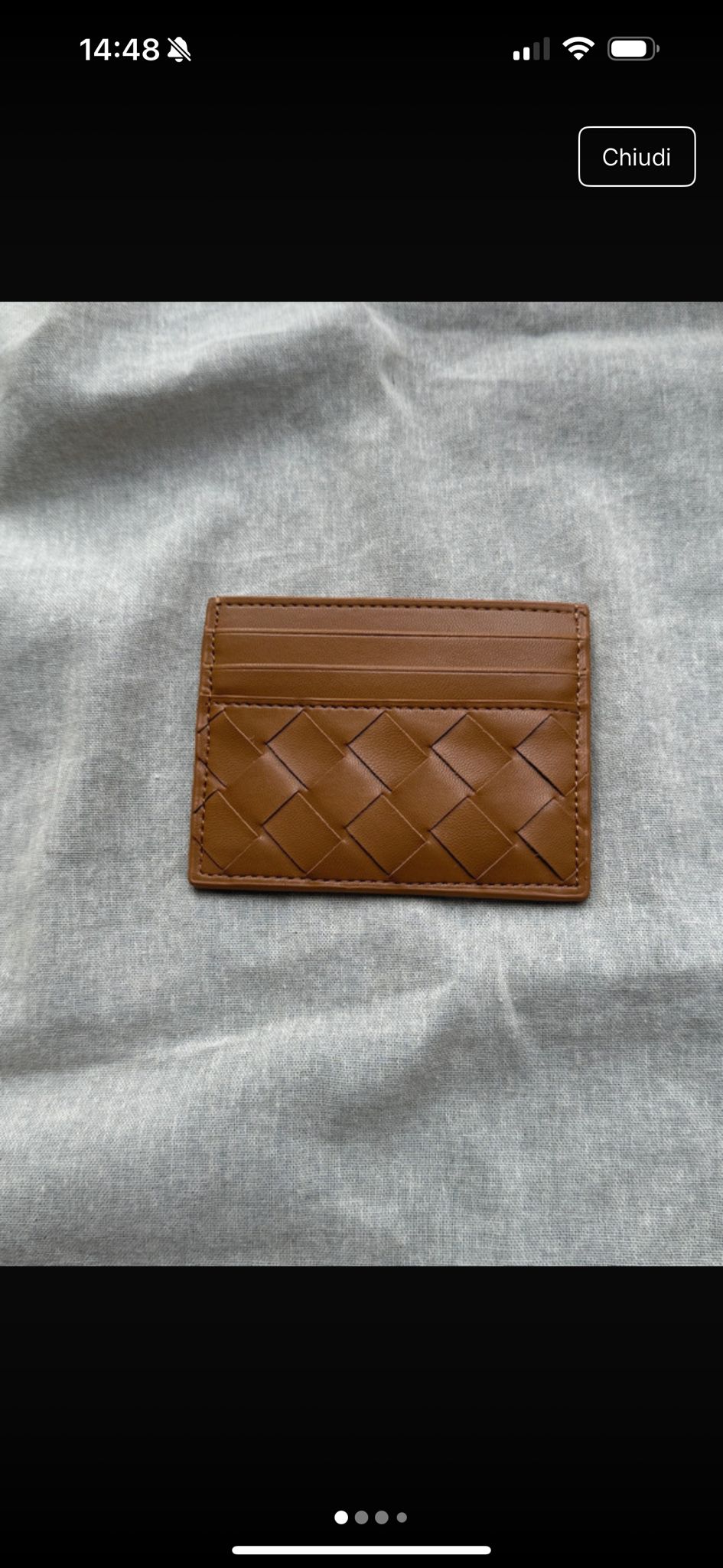Bottega Veneta Portacarte in Pelle Beige