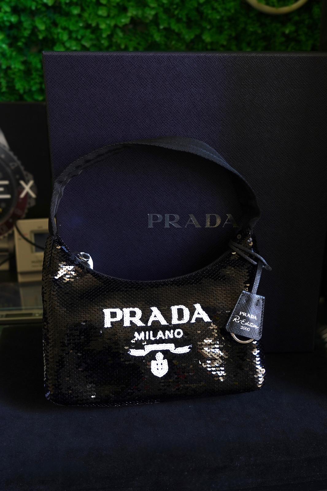 Prada Re-Edition 2000 con Paillettes - Nera