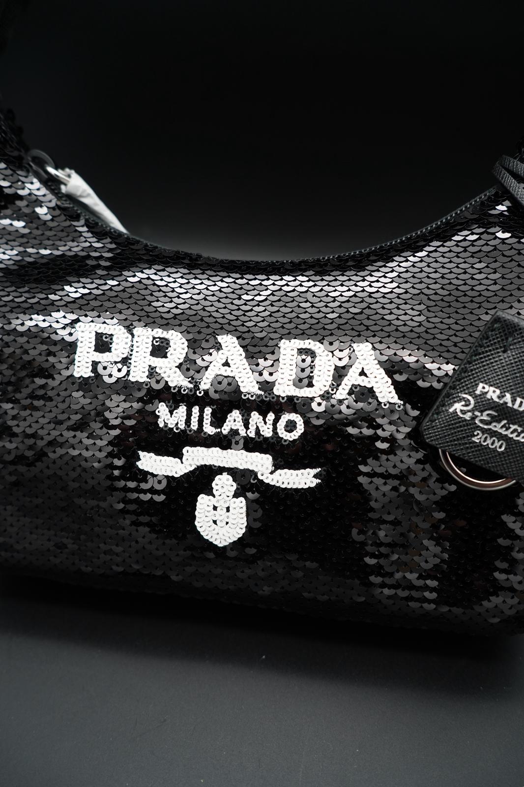 Prada Re-Edition 2000 con Paillettes - Nera