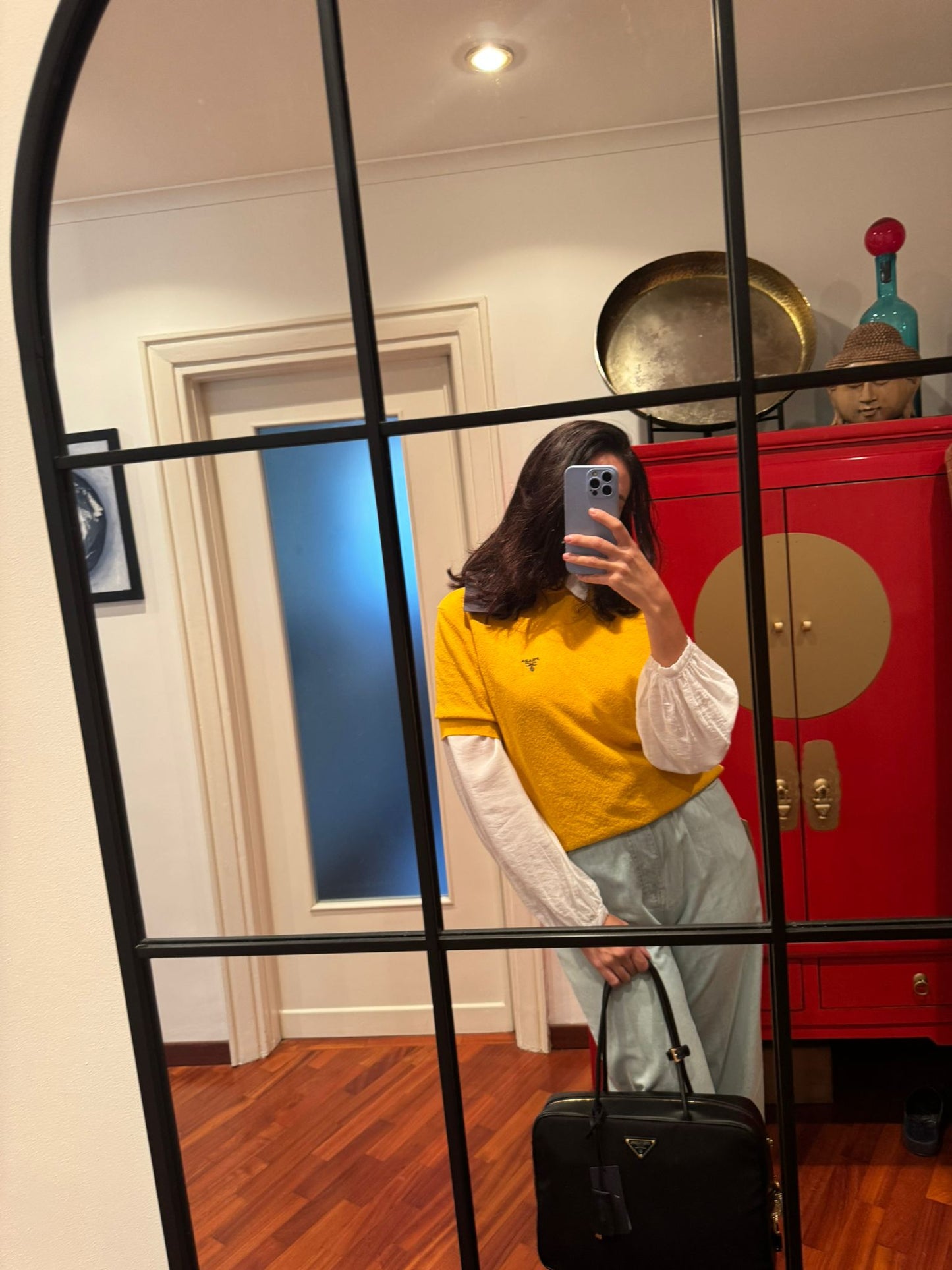 Prada T-shirt in Cotone Color Senape