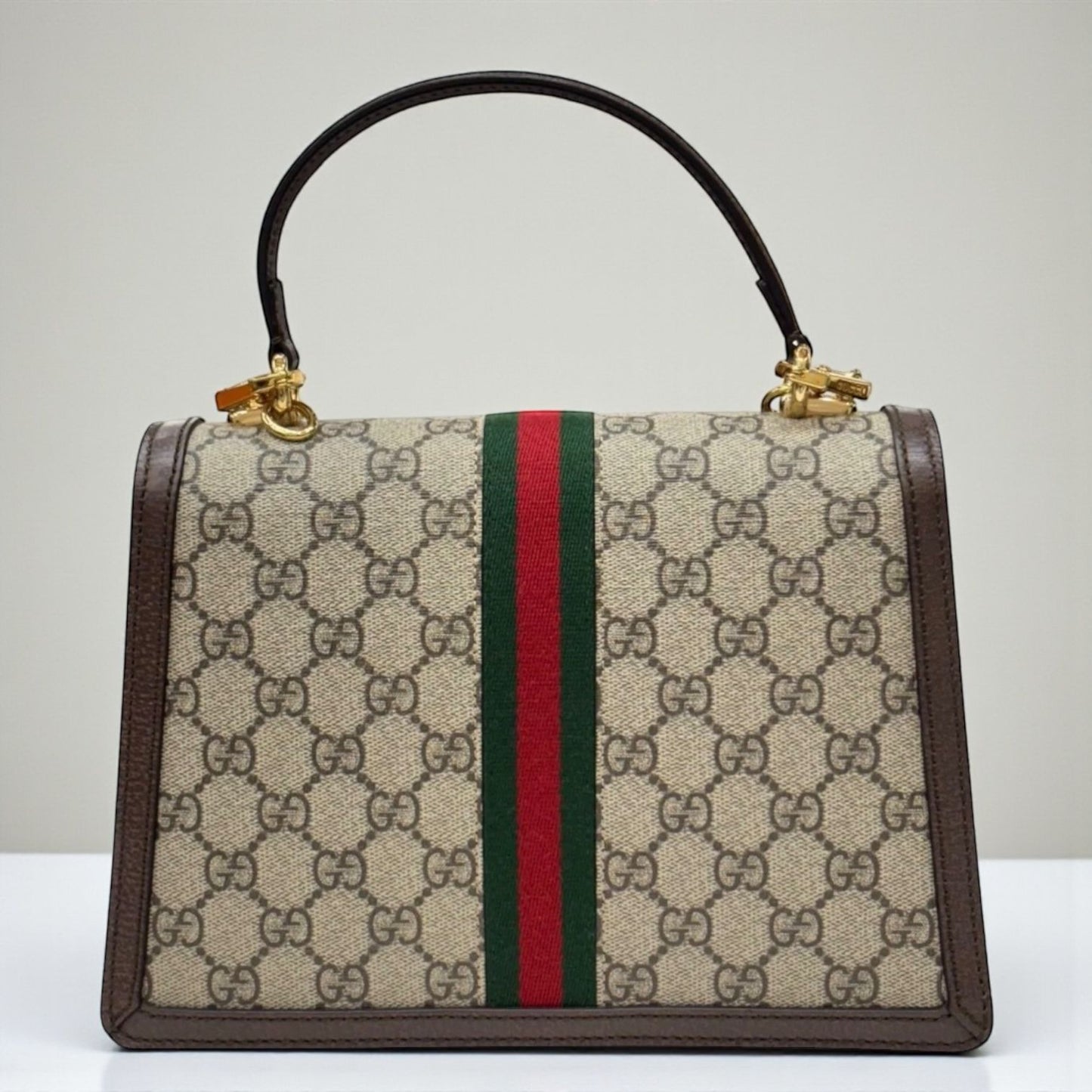 Gucci Ophidia Top Handle in GG Supreme Beige ed Ebano