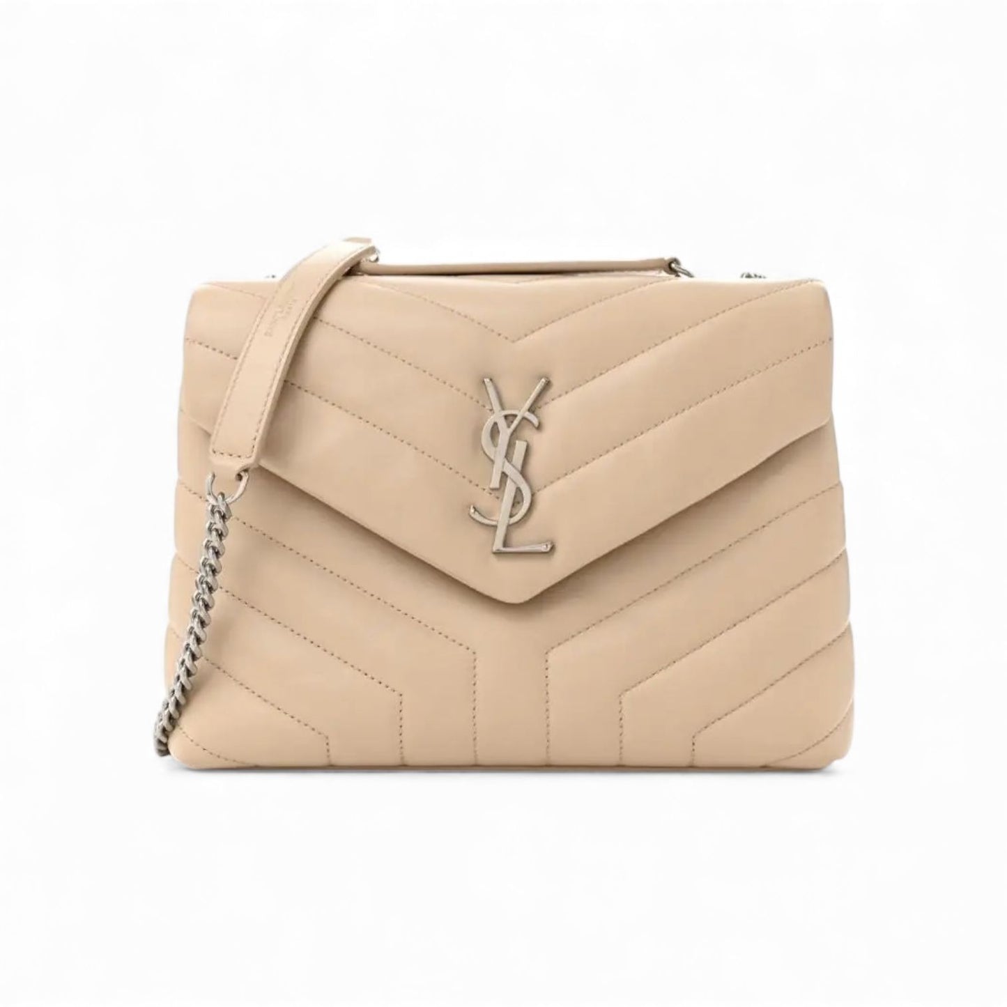 Saint Laurent Loulou in Pelle Beige