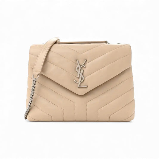Saint Laurent Loulou in Pelle Beige