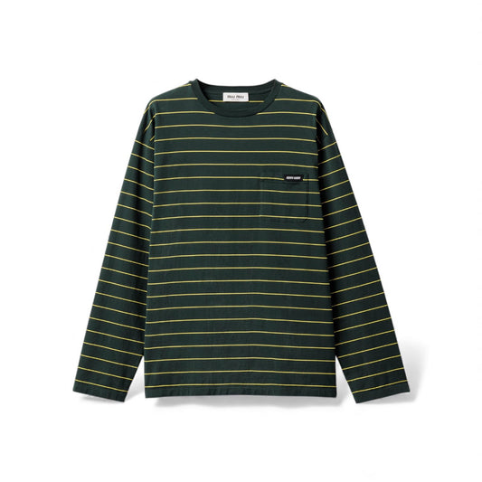 Miu Miu Green T-shirt with yellow stripes
