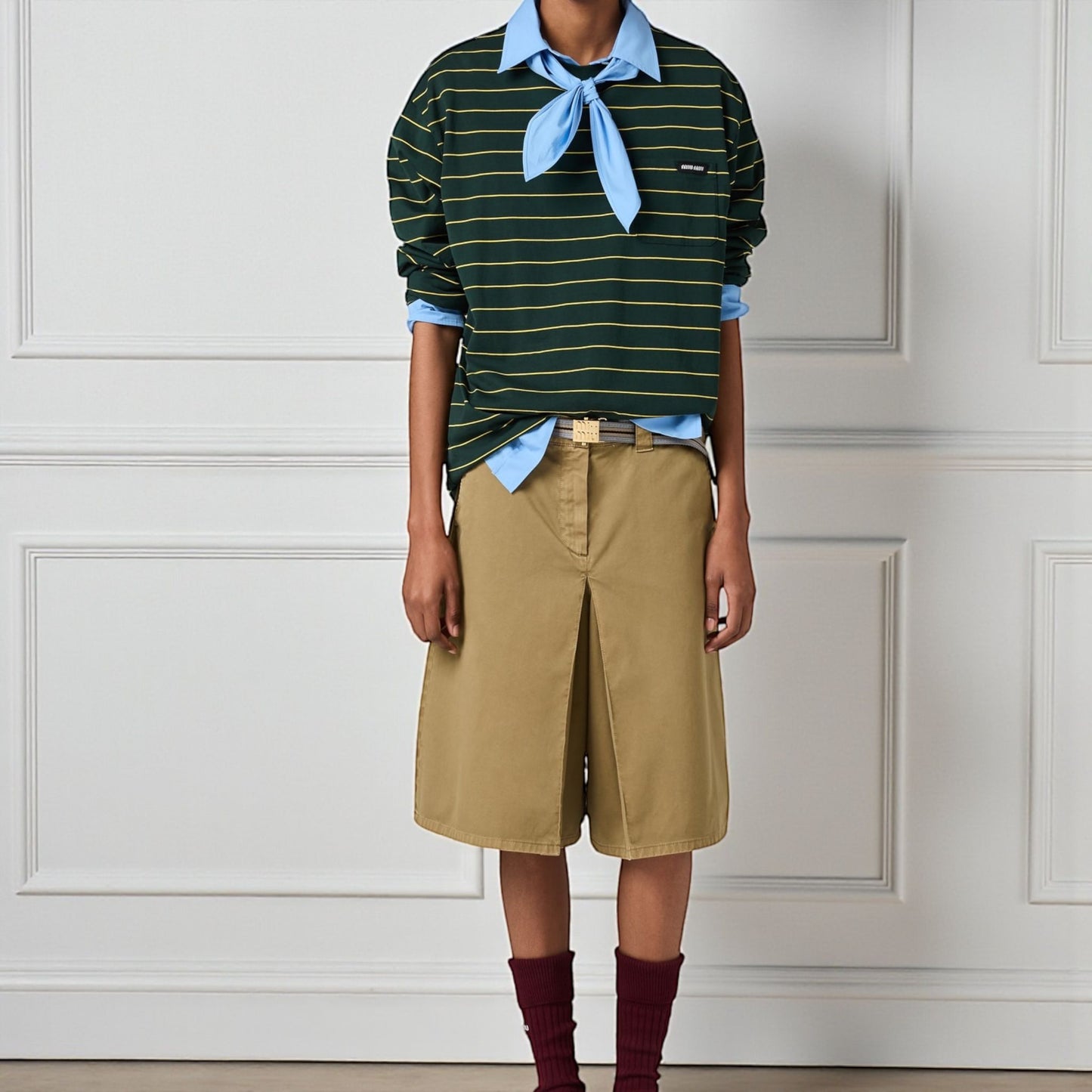 Miu Miu shirt Verde a maniche lunghe