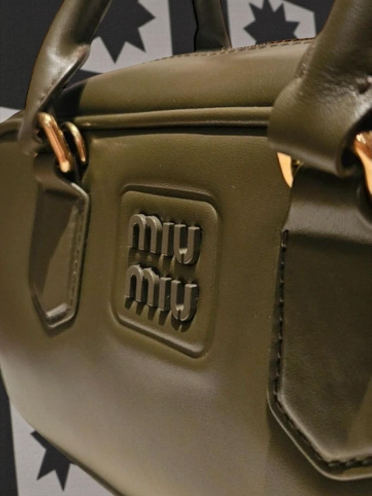 Miu Miu Arcadie Regular Bag in "Talco" Leather